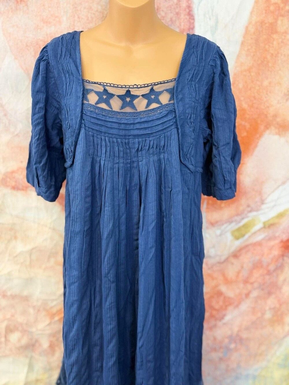 Free People Bohemian Cottage Americana Star Lace Calder Midi Dress - Picture 6 of 8